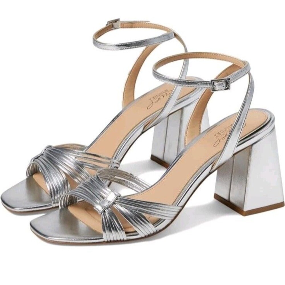 Jewel Badgley Mischka Arianna Silver Womens Size 11 Sandals Formal Wedding